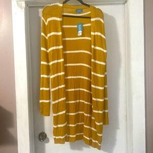 BABE Long Open Cardigan - Mustard